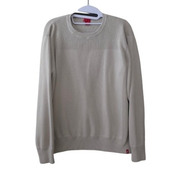 Levi's Other - Levi's Crewneck Cotton Ribbed Knit Tan Preppy Sweater Mens Large